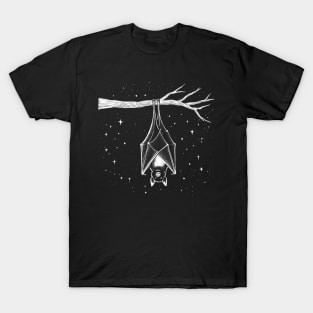 Nocturnal Guardian: Bat Silhouette T-Shirt